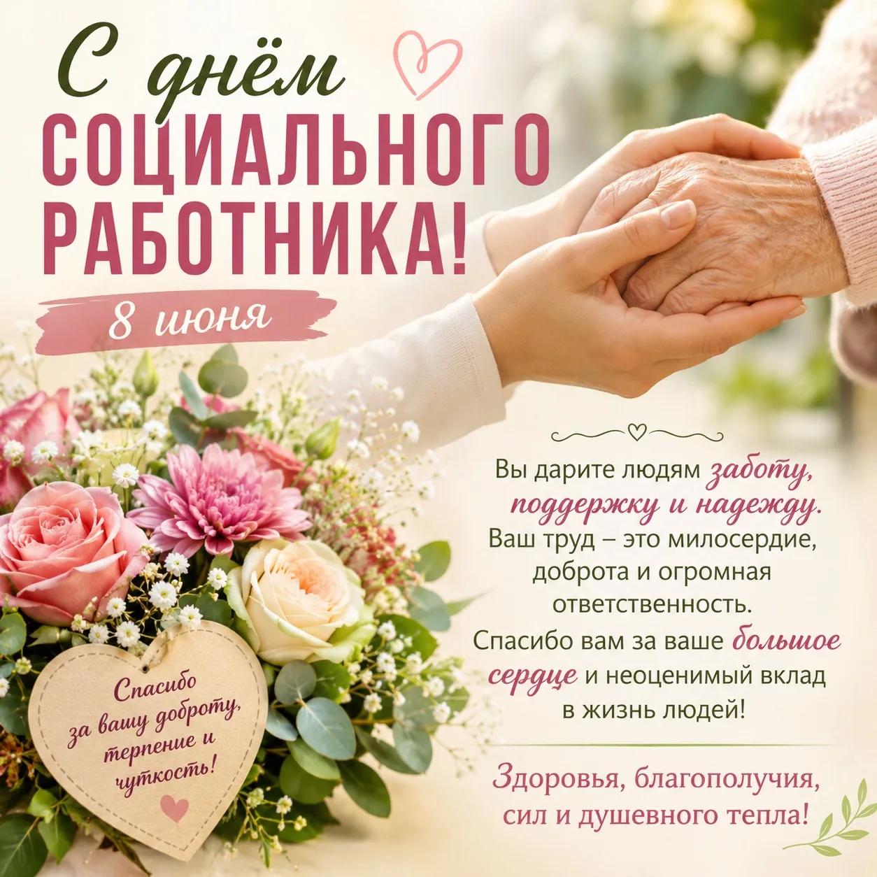 🔷РУБРИКА "ХОТИМ ПОЖЕЛАТЬ..."

8 июня - День работников социальной сферы!

Уважаемые работники социа