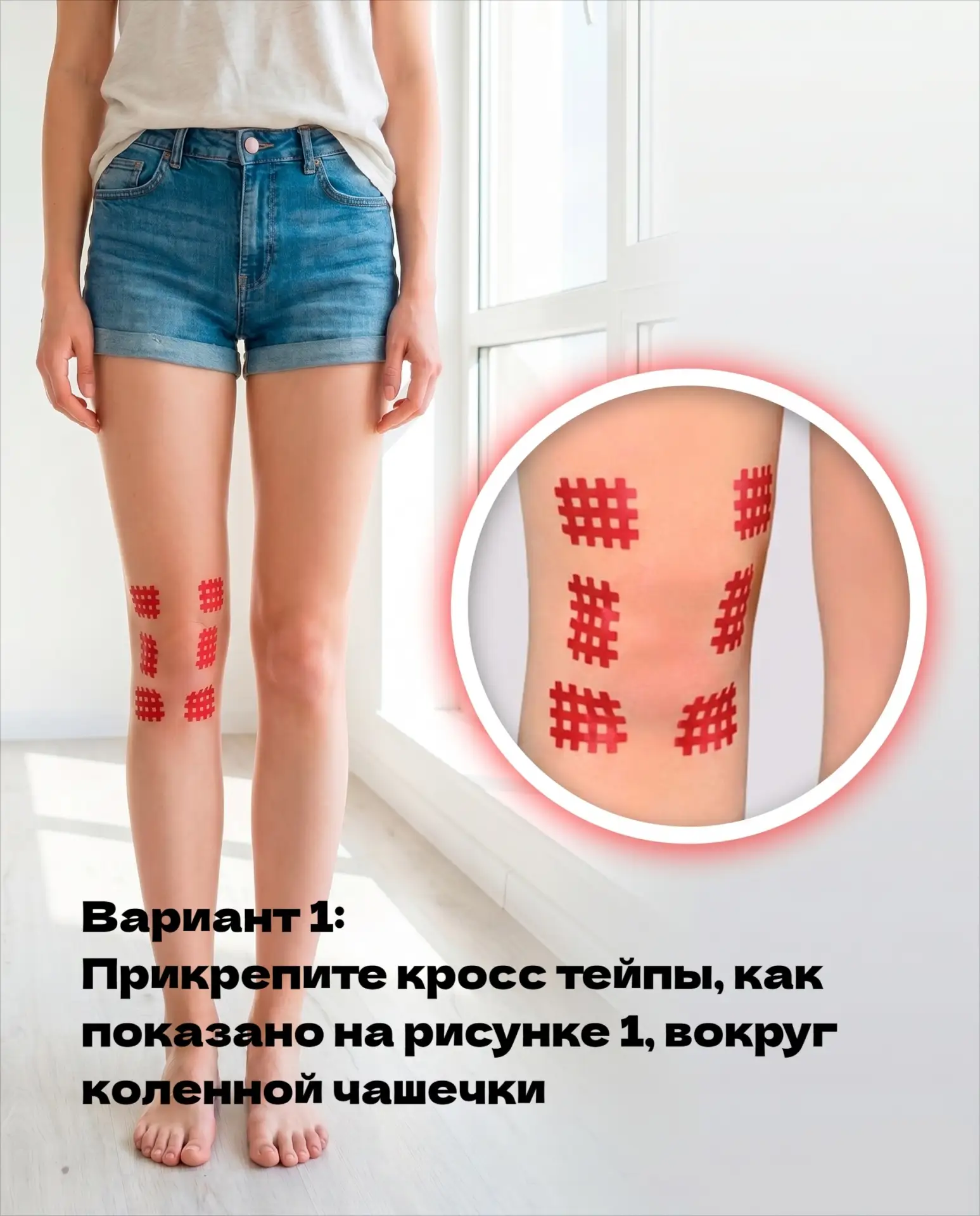 Варианты устранения боли в колене при помощи кросс тейпов
В прошлом посте мы с вами рассмотрели схем