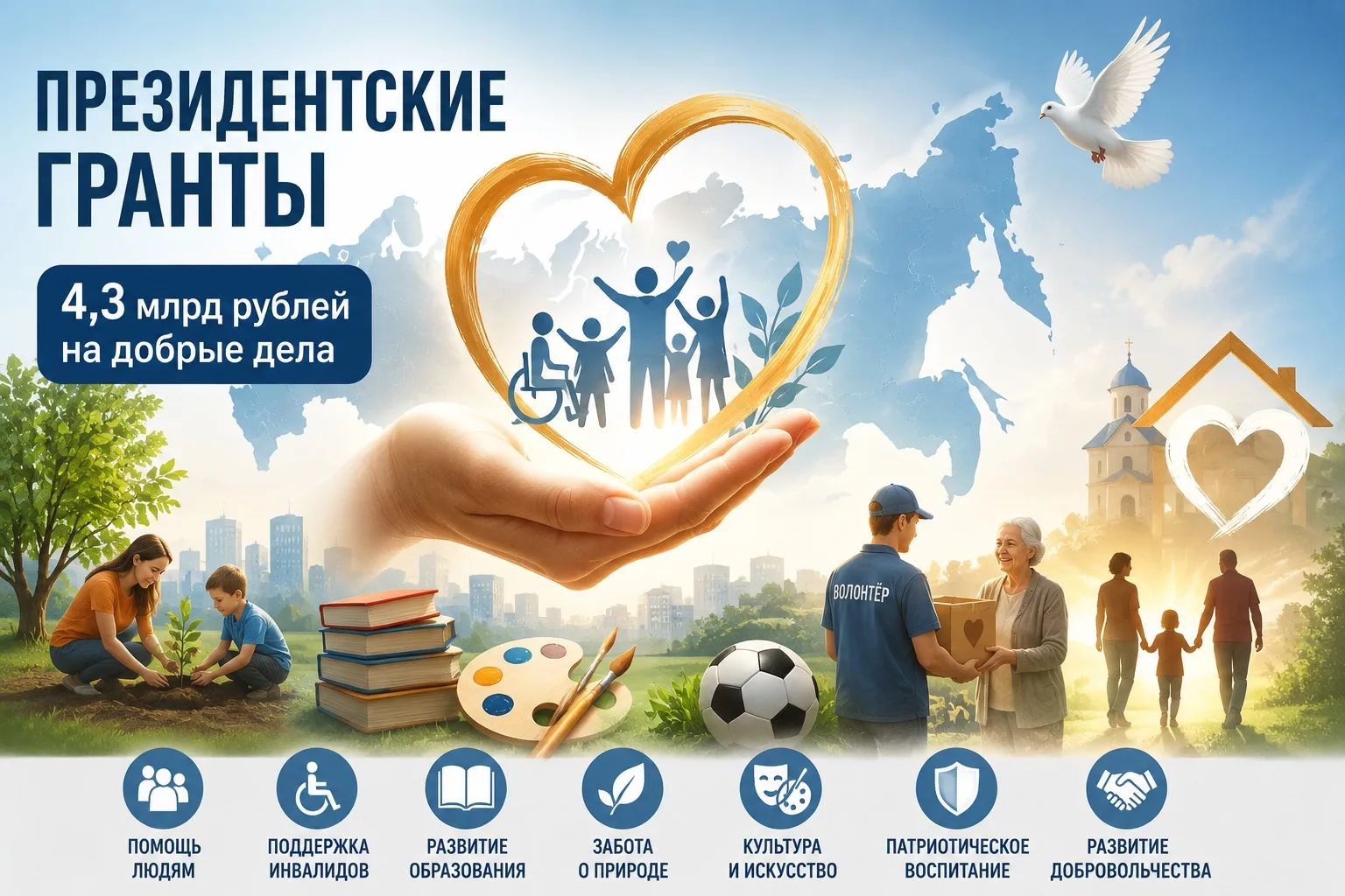 На добрые дела выделят более 4 миллиардов рублей: подведены итоги конкурса президентских грантов

#г