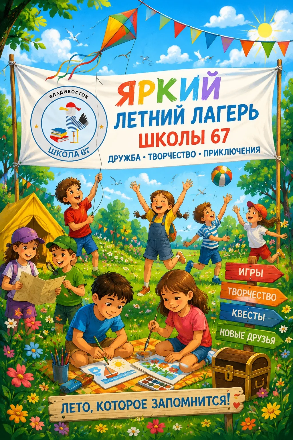 ☀️ Пришкольный лагерь — Лето 2026! ☀️

Уважаемые родители! Открыт набор во вторую смену пришкольного