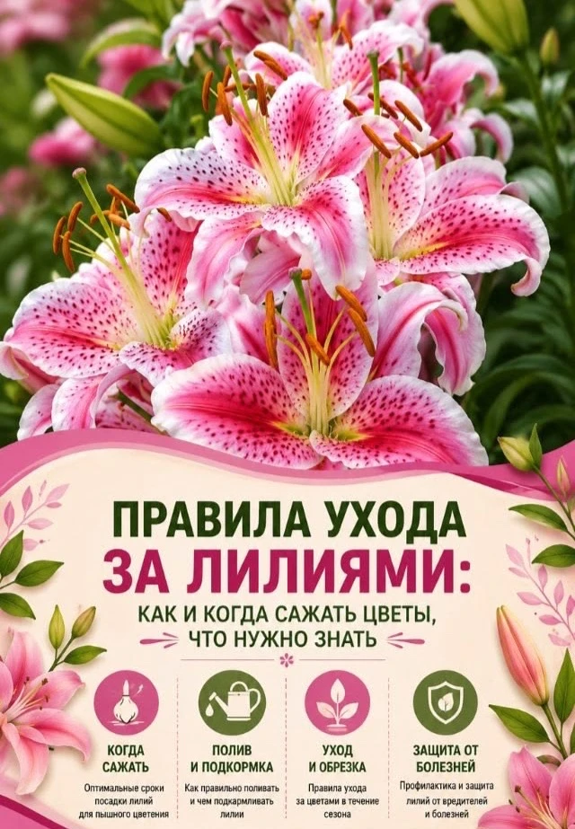 Как добиться роскошного цветения лилий: главные правила 🌺

Лилии — настоящие королевы сада, но чтоб