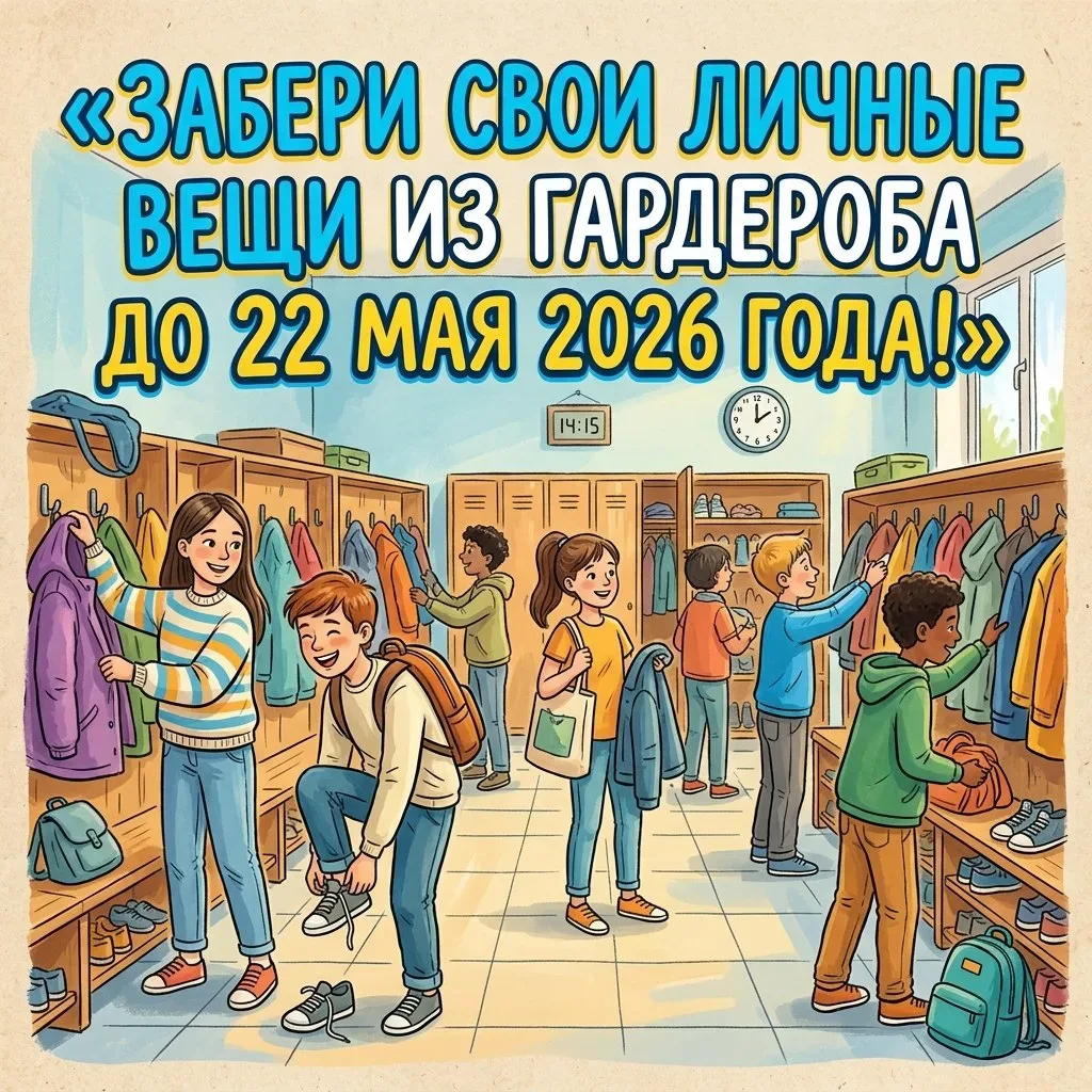 ❗️ Внимание, учащиеся и родители! Забираем вещи из гардероба до 22 мая.

Уважаемые родители и учащие
