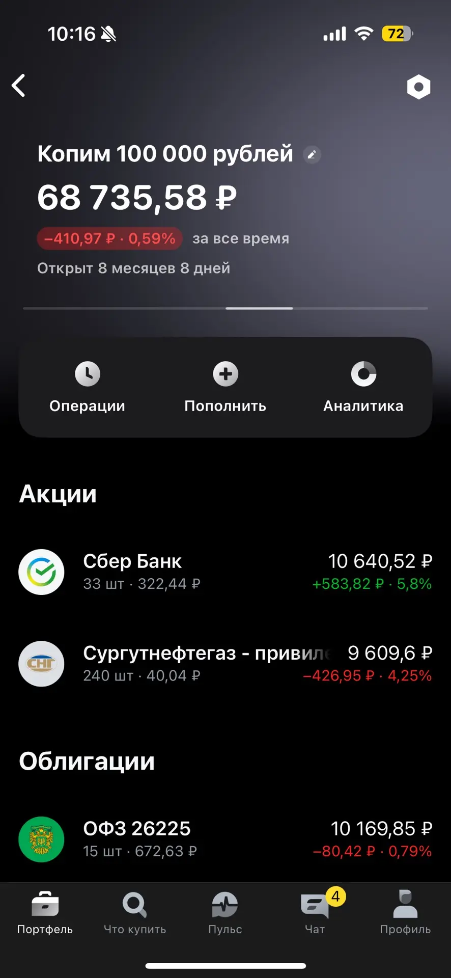 Очень редко рассказываю вам про этот счет, потому что там особо нового ничего не происходит. Но прод