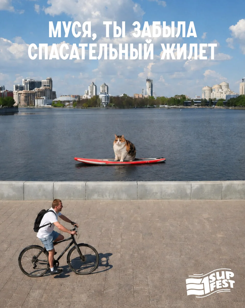 👀 Остался ровно 1 месяц до сап-фестиваля! Муся уже подготовилась: натренировалась и собрала костюм.