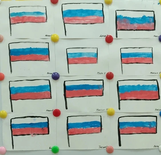 Младшая группа. Рисование "Флажок".
Задачи:
Закреплять умение рисовать красками;
Следить за правильн