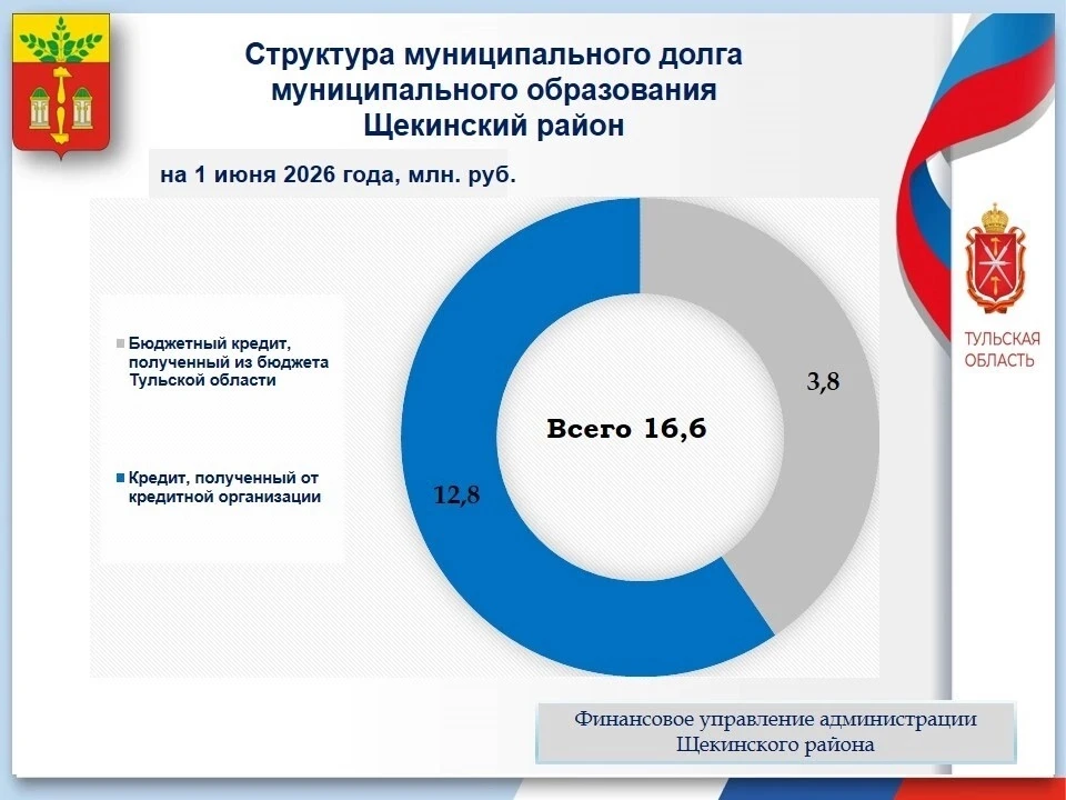 Структура муниципального долга муниципального образования Щекинский район