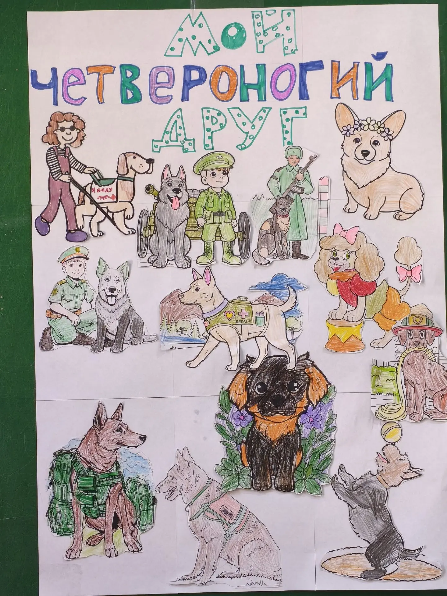 🦮Беседа «Мой четвероногий друг», из которой ребята узнали о собаках которые работаю с человеком, и 