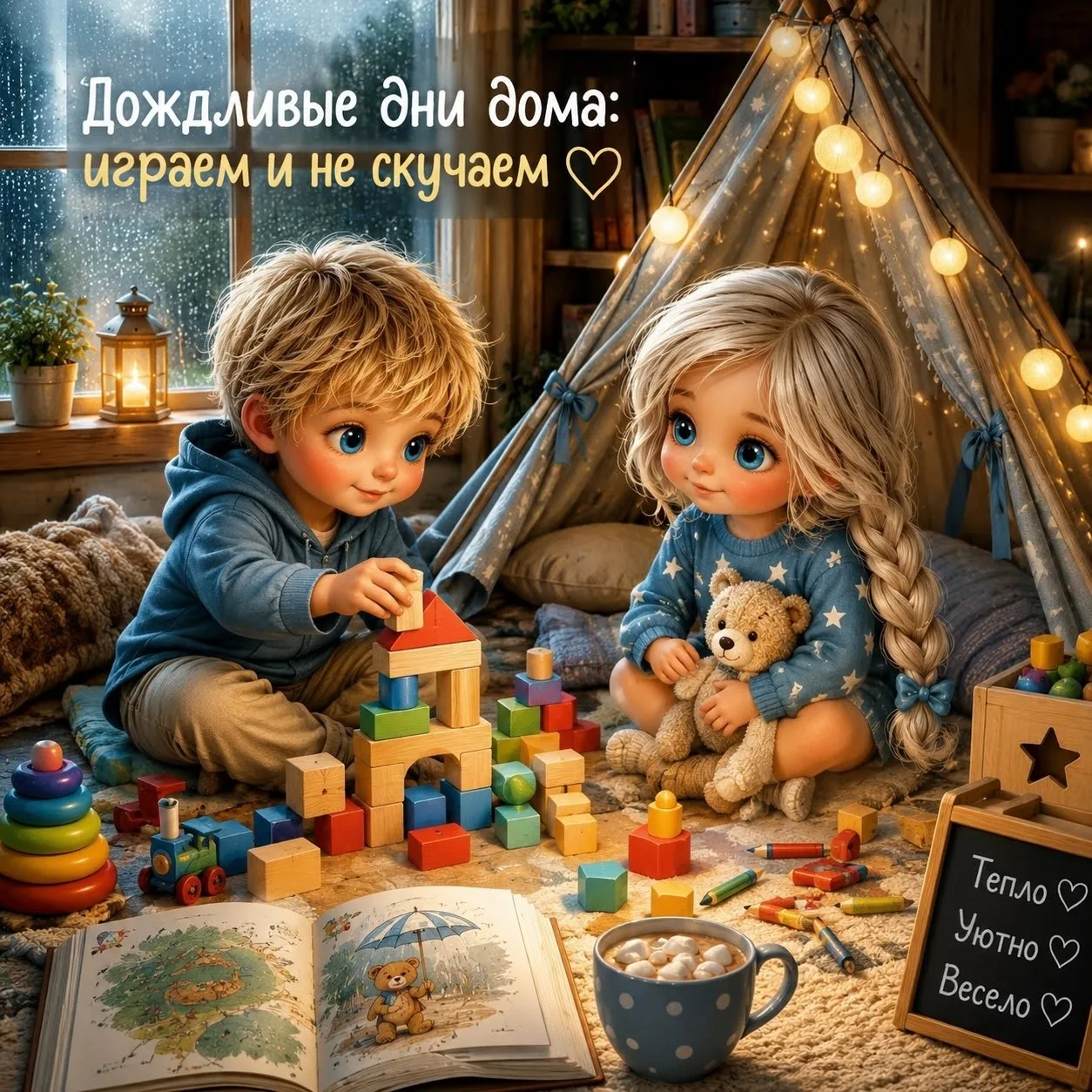 ☔️ Дождливые дни дома: играем и не скучаем

В Котлас пришли дожди. Гулять на улице стало сложно. Но 