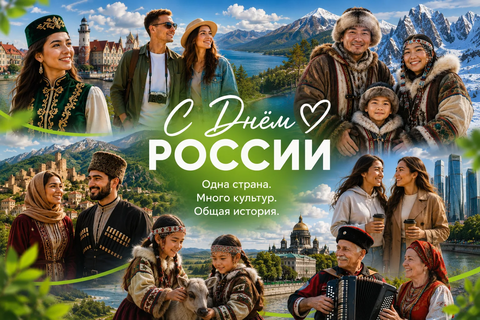 С Днём России 💚

Наша страна объединяет в себе множество разных культур, традиций и языков. На огро