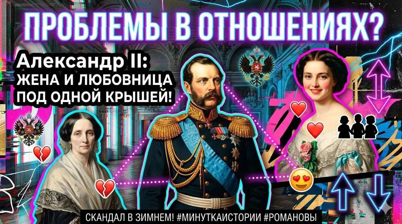 Думаете, у вас проблемы в отношениях? Александр II взял и поселил жену и молодую любовницу вместе.

