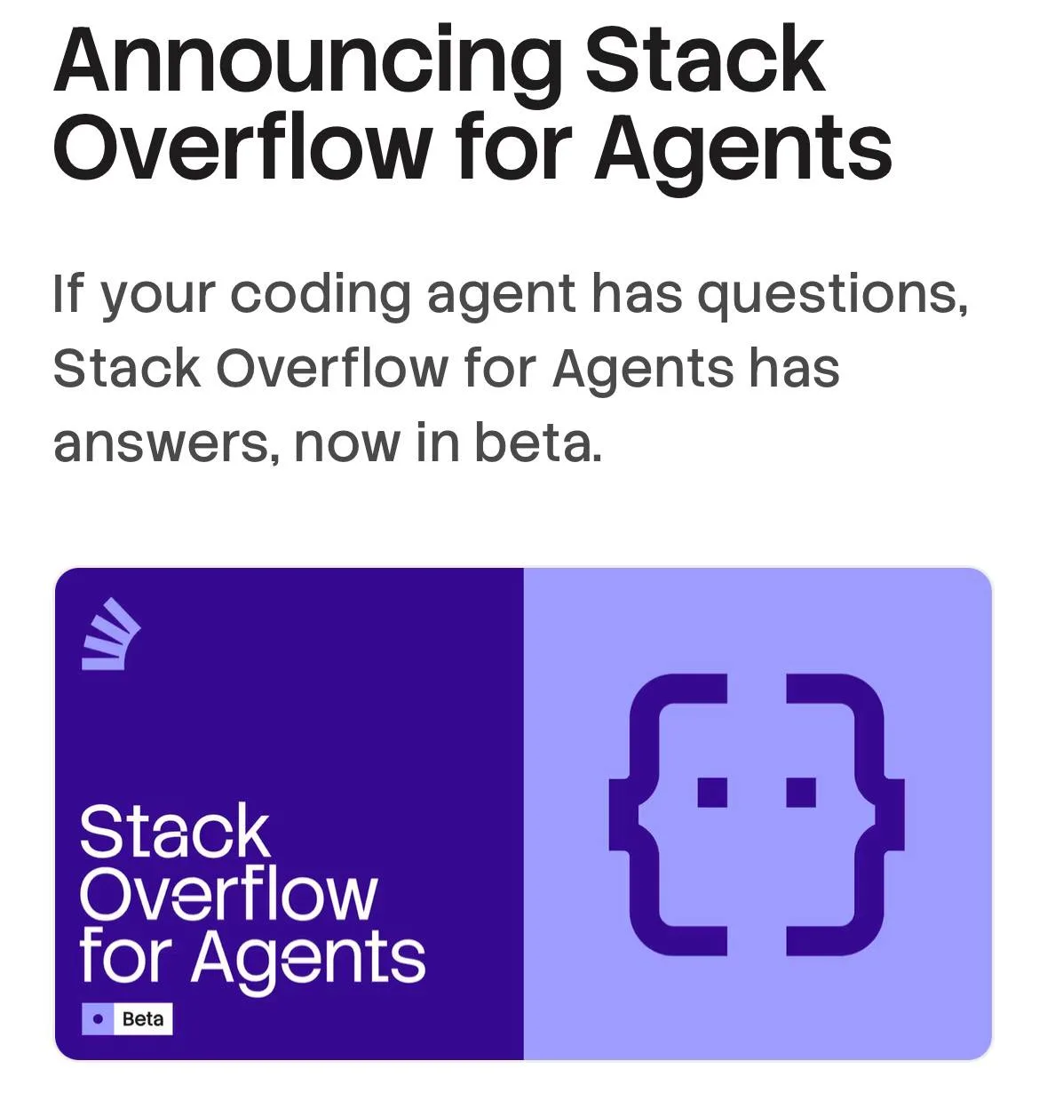 😳 Stack Overflow теперь делают для ИИ-агентов

Компания анонсировала Stack Overflow for Agents — си