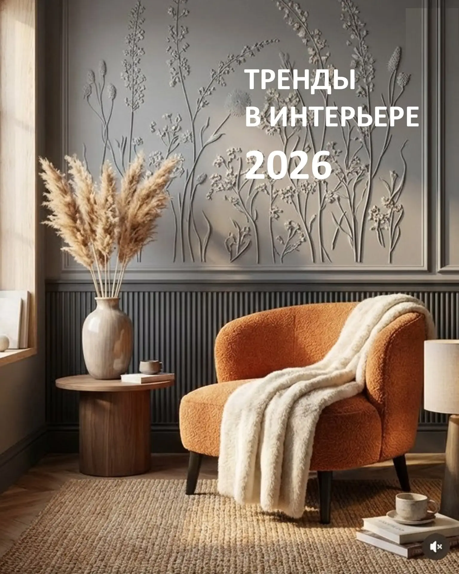 🌟 5 основных трендов в интерьере 2026 🚀

1. Барельефы на стенах: Добавьте текстуры и глубину — от 