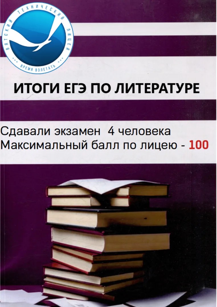 ВЕЛИКОЛЕПНЫЕ РЕЗУЛЬТАТЫ ЕГЭ ПО ЛИТЕРАТУРЕ

🎓Участники ЕГЭ по литературе – 4 человека
Максимальный б