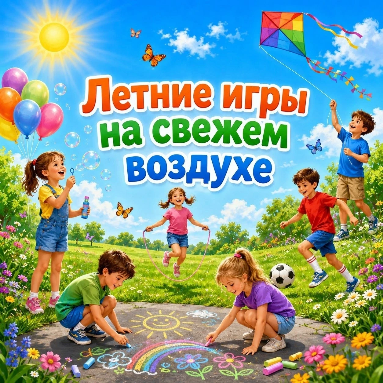 ЛЕТНИЕ ИГРЫ НА СВЕЖЕМ ВОЗДУХЕ — для дошколят ☀️