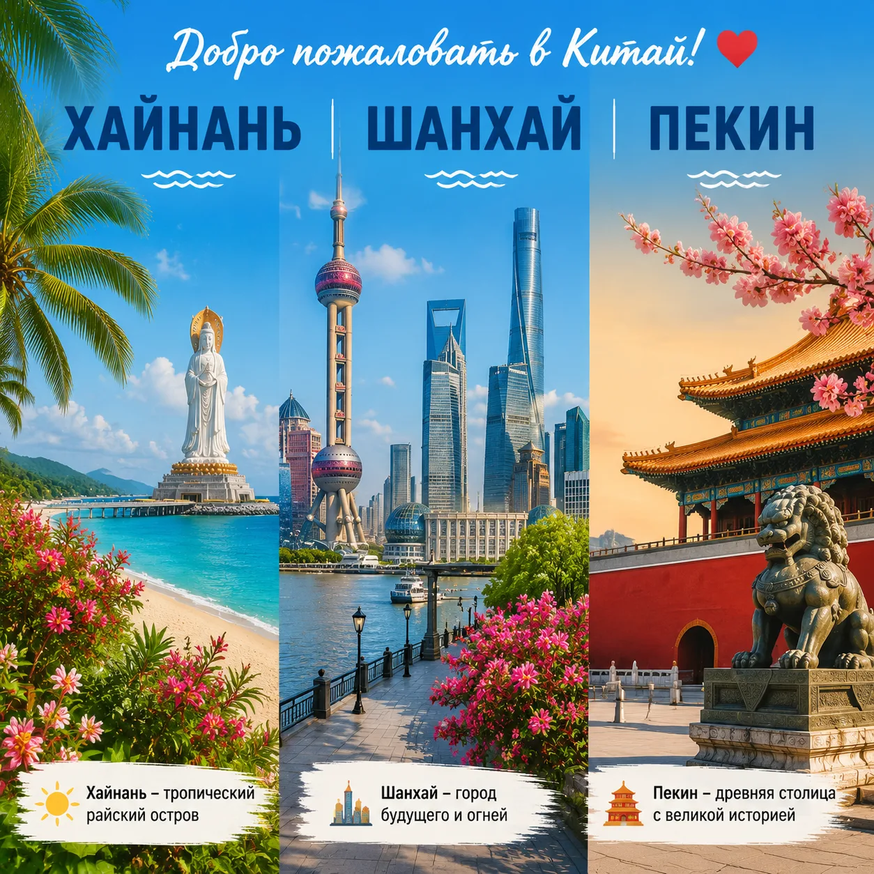🔥 ТРИ ПРИЧИНЫ РВАНУТЬ В КИТАЙ ЭТИМ ЛЕТОМ 🔥

🥥 1. Хайнань — тропики 

💥 Белый песок, теплое Южно-