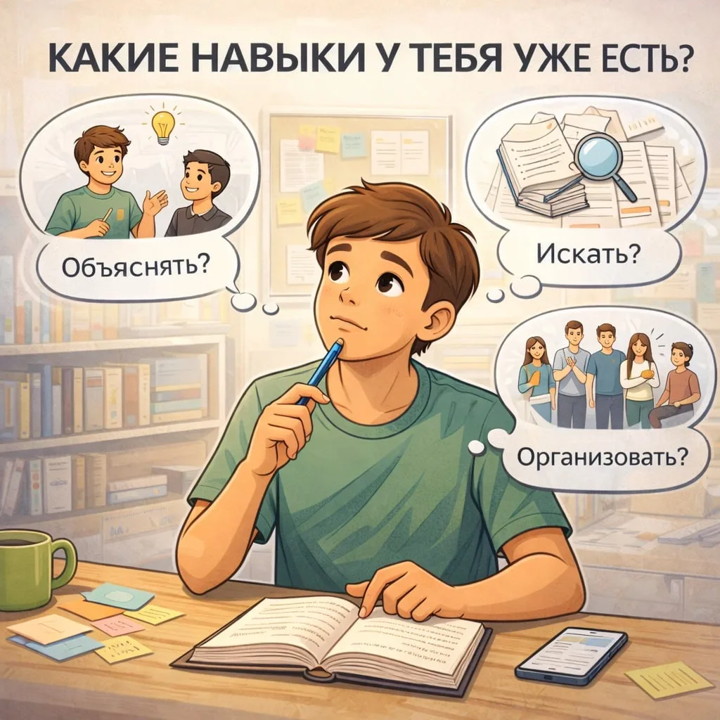 🧠 Мини-упражнение: какие навыки у тебя уже есть

Часто подростки на консультациях у меня говорят:
«