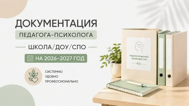 ❗ДОКУМЕНТАЦИЯ ПЕДАГОГА-ПСИХОЛОГА
ДОУ/ШКОЛА/СПО
НОВЫЕ ПАКЕТЫ 2026-2027
Список документации:
1. Должно
