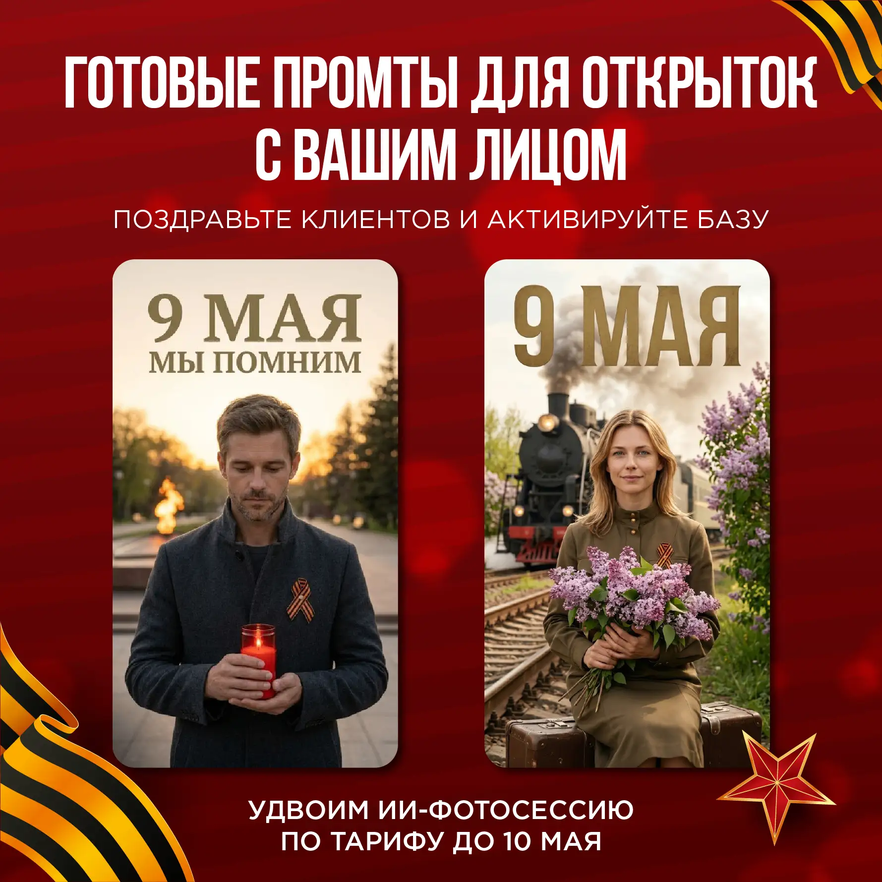 Повод напомнить о себе: открытки к 9 мая уже в сервисе!

Праздники — идеальный шанс возобновить обще