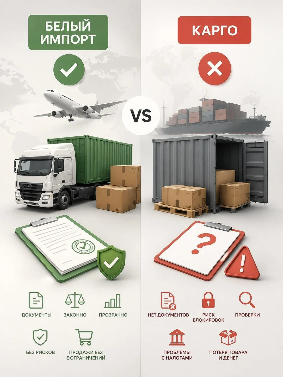 📦 Белый импорт или карго: что действительно выгоднее?

Многие начинающие селлеры выбирают карго-дос