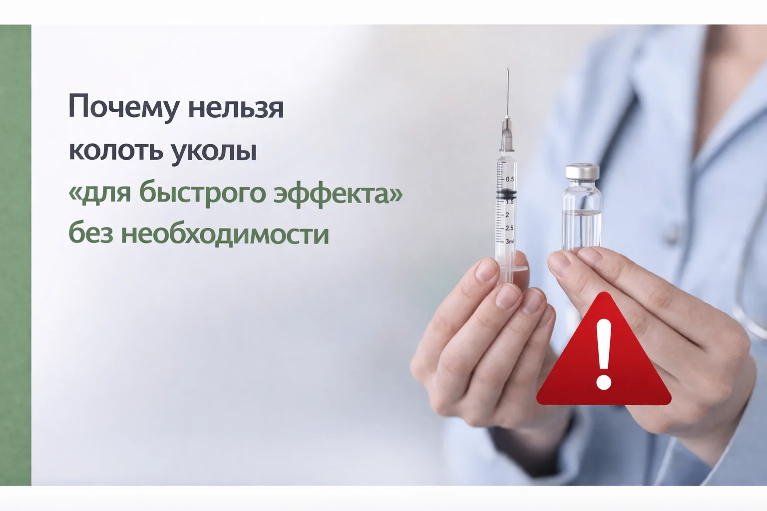 💉 Почему нельзя колоть уколы “для быстрого эффекта” без необходимости

Некоторым кажется, что уколы