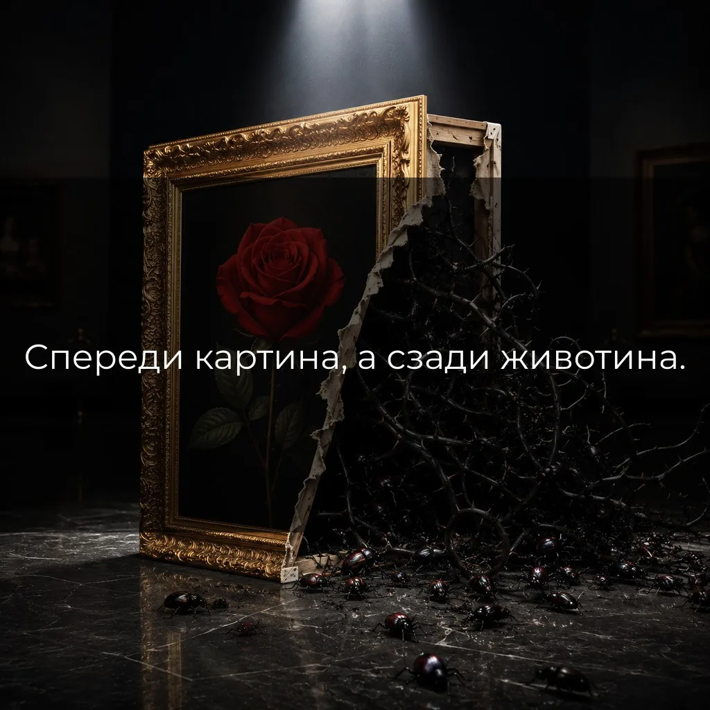 Спереди картина, а сзади животина.

Ты встречаешь человека, и внутри всё замирает от восхищения. Жес