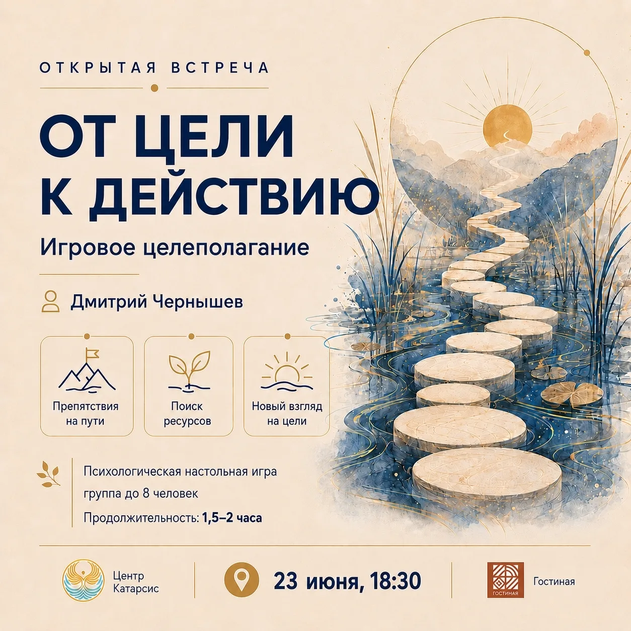 🎲 Приглашаем на психологическую игру-тренинг «Путь через болото»

👉Что это?

Игровое целеполагание