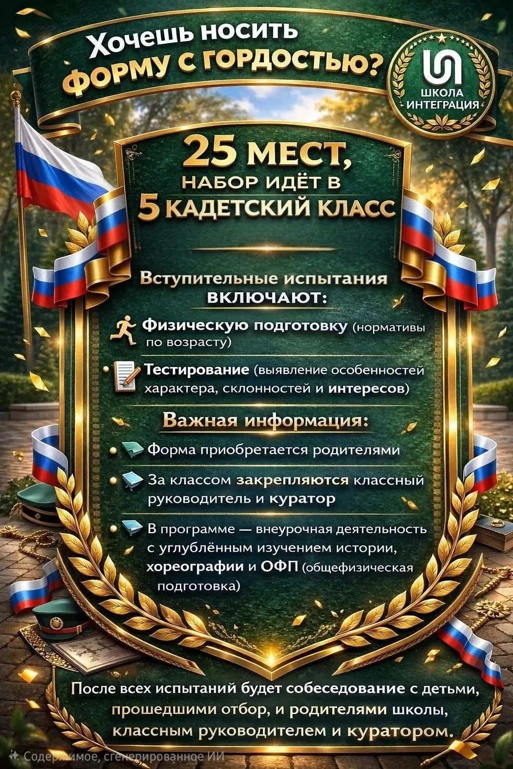 Условия приема: испытания пройдут 27 мая 2026 г. с 10:00 по адресу с. Култаево, Романа Кашина 88А.
В