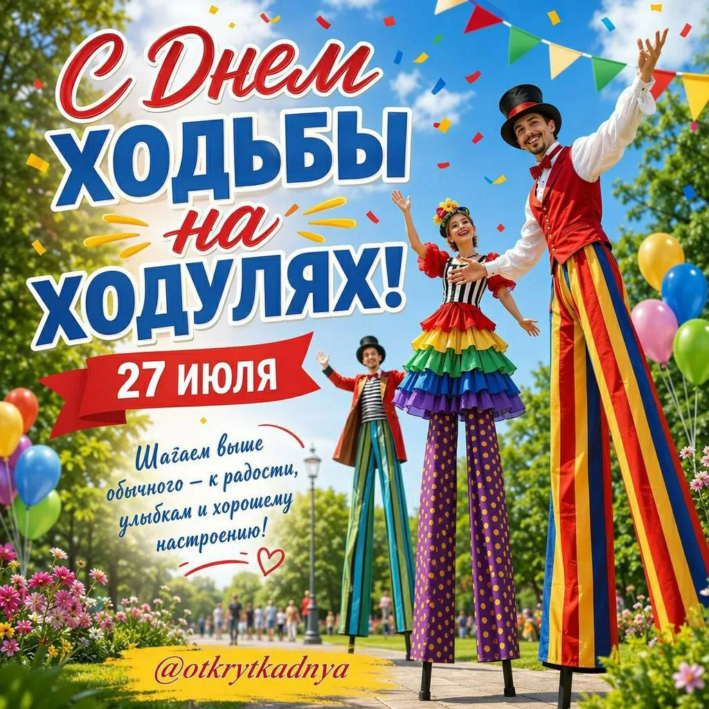 С днем ходьбы на ходулях! 🎉

Выбрать открытку 💌
Мы в MAX