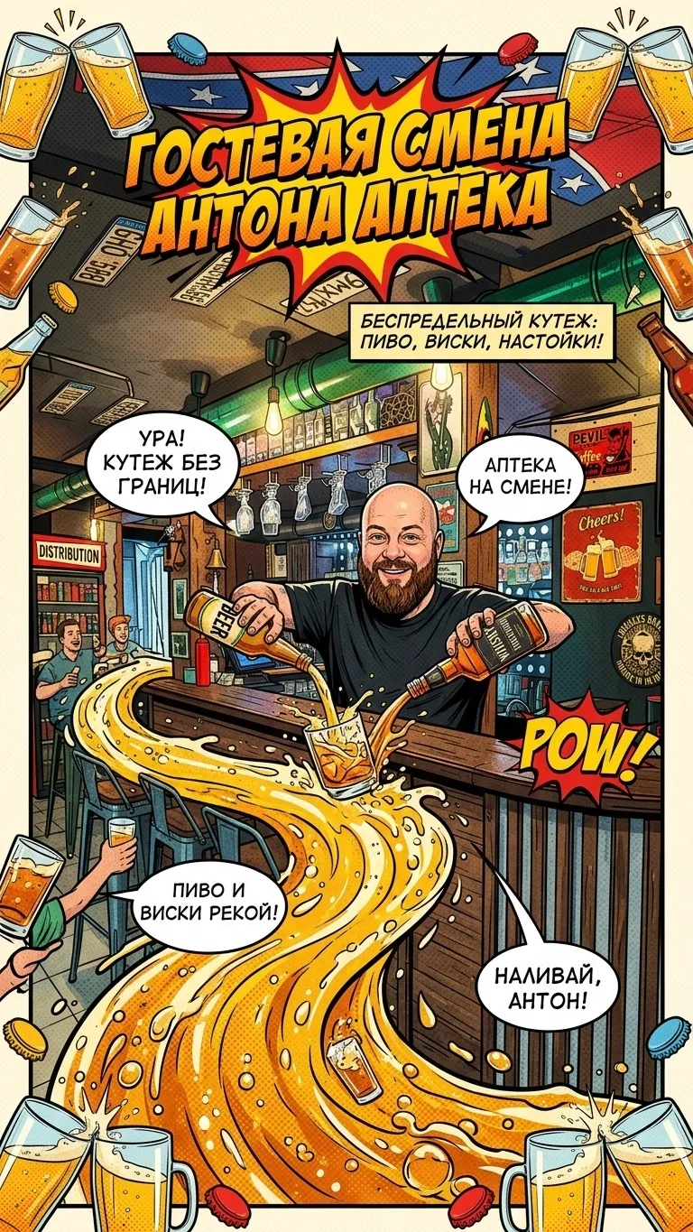 1️⃣3️⃣ - ваше счастливое число❗

13.06 в Bear's Beard с гостевой сменой ворвётся Антон Аптека‼️

Бар