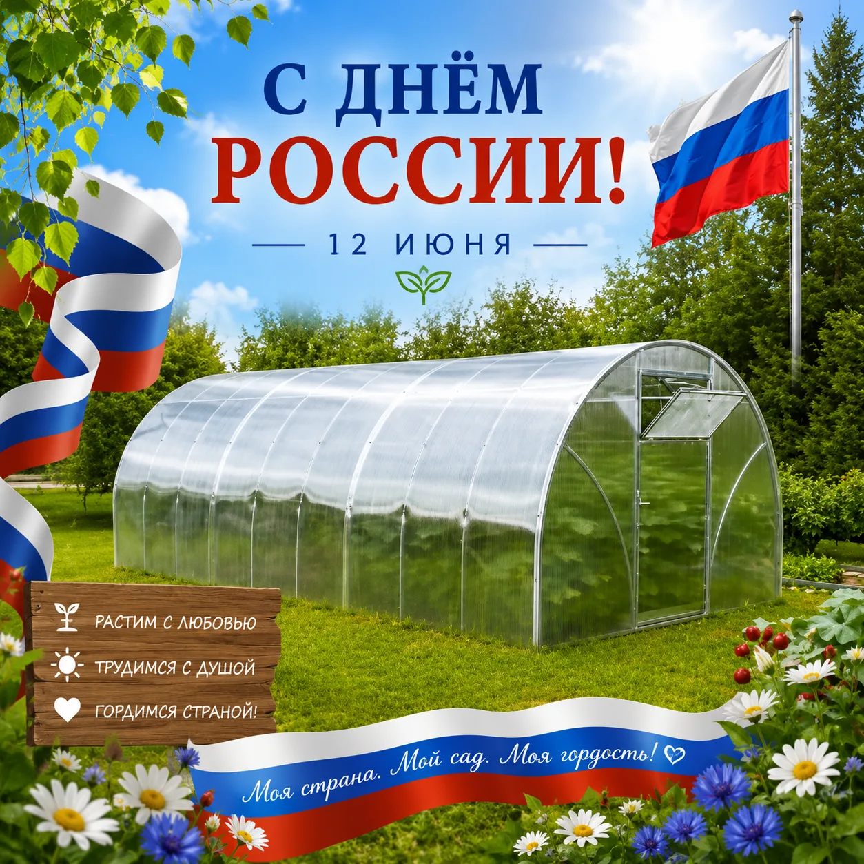 С Днём России, друзья.🇷🇺

Пусть наша огромная страна всегда остаётся щедрой на солнечные дни, бога