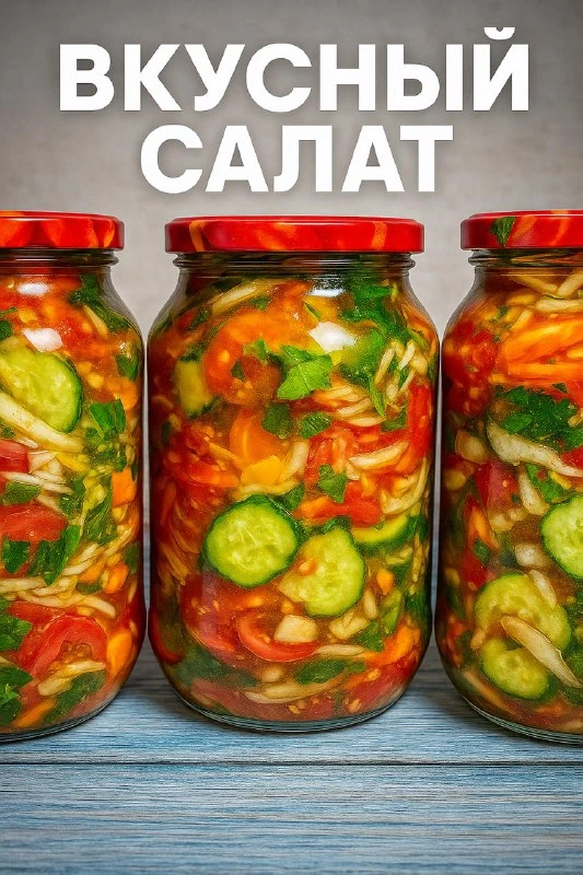 ВКУСНЫЙ САЛАТ НА ЗИМУ

Вот как я впервые попробовала этот салат — и сразу пожалела, что сделала всег