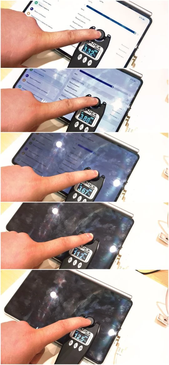 🤓Экран MatePad Mini


По ШИМу все прекрасно от 3% до 12%

По яркости так же все прекрасно:


Без со