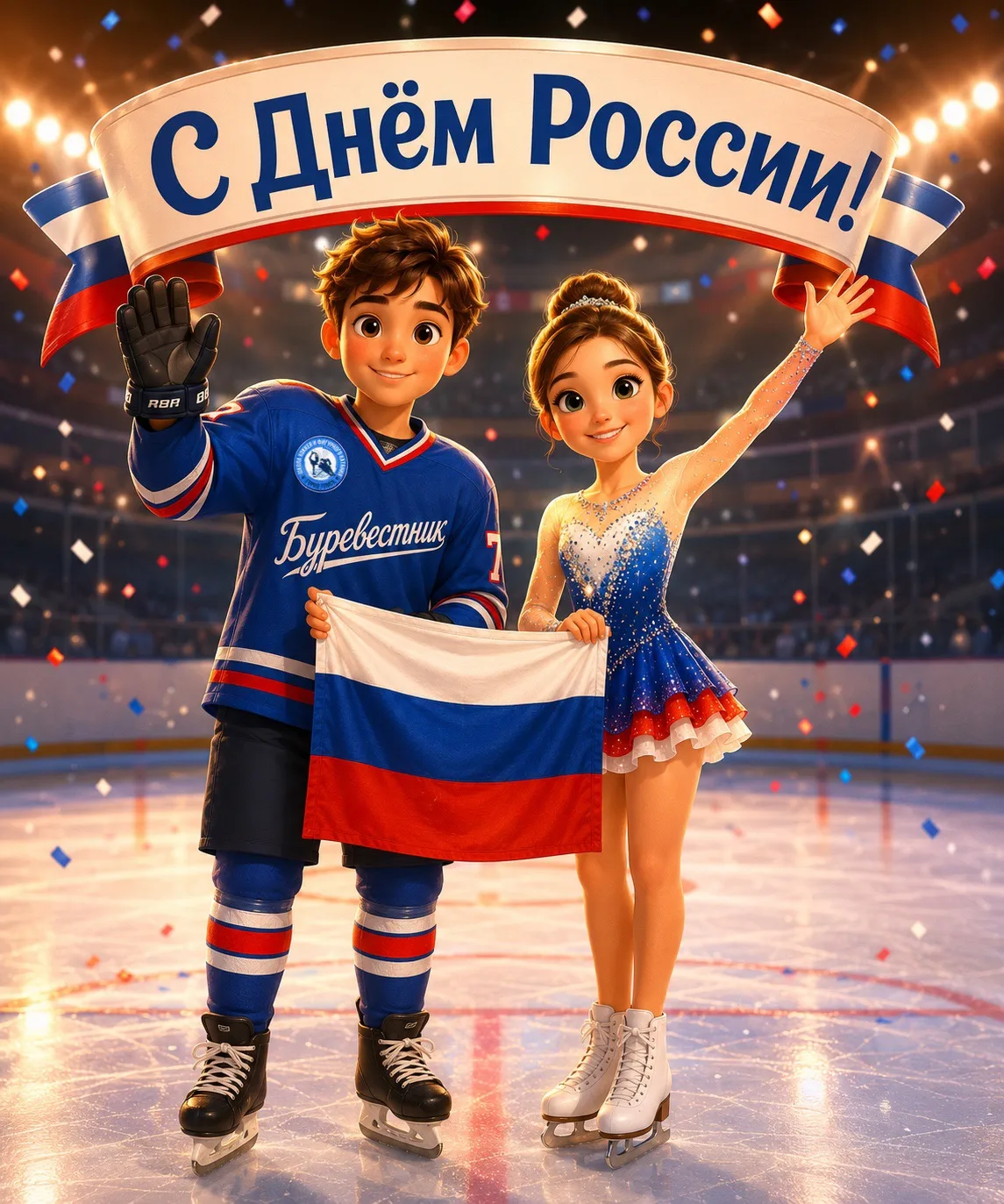 🏒⛸️ С ДНЁМ РОССИИ! 🇷🇺

Сегодня мы поздравляем всех с Днём России - праздником силы, единства и го