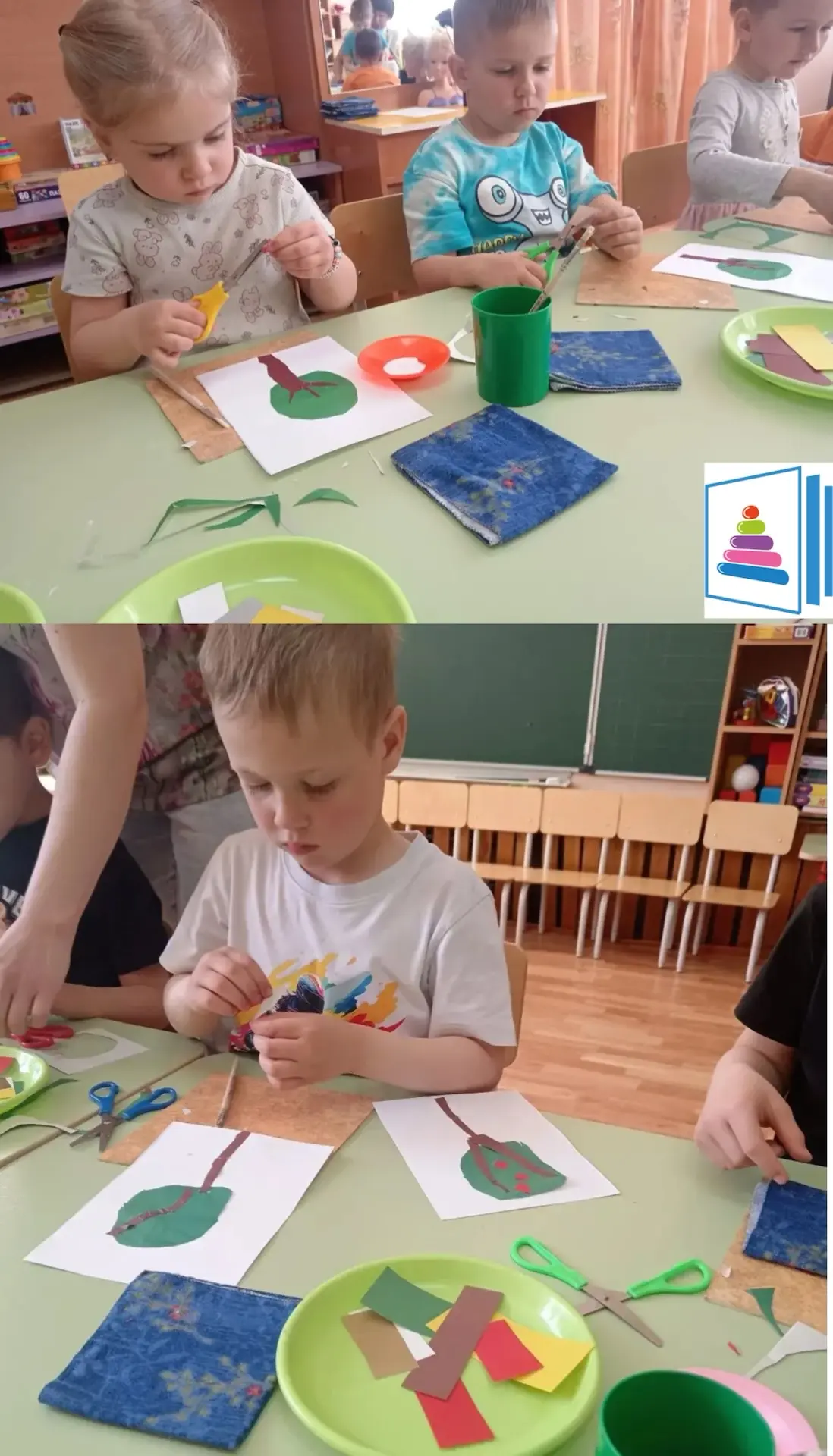 Ребята из группы ОРН (4–5 лет) создали настоящий «Волшебный сад» — яркую коллективную аппликацию, по