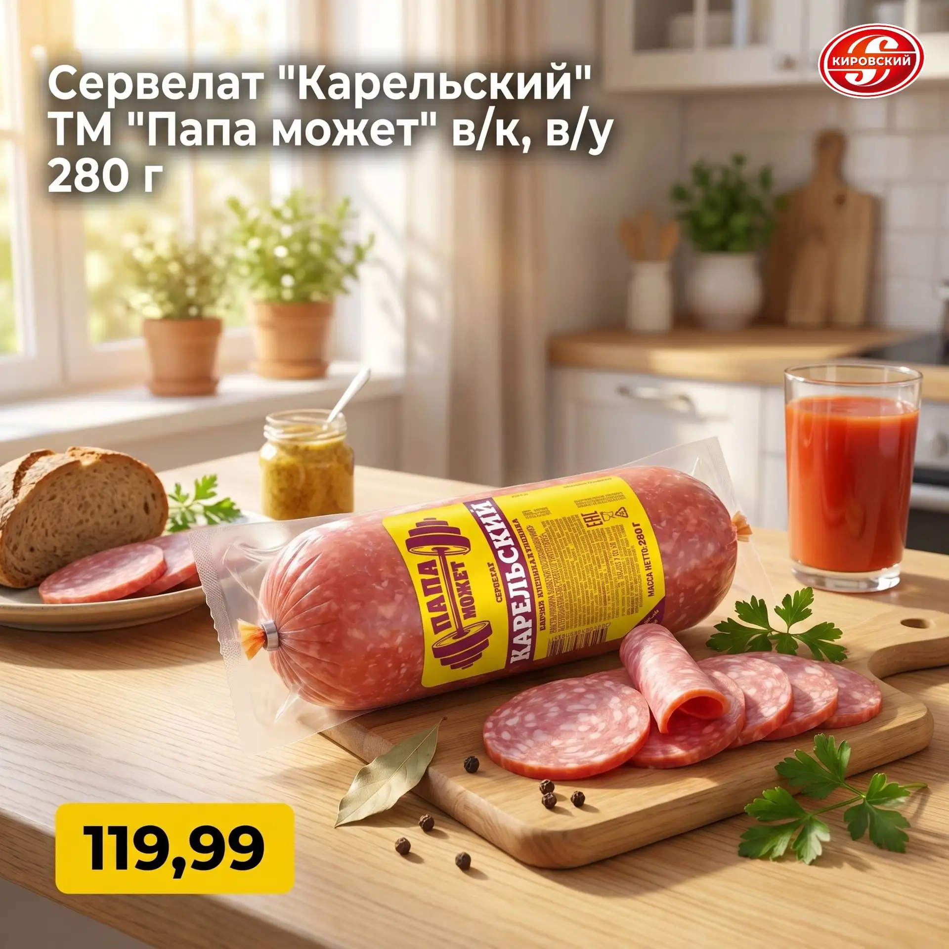 ПОНЕДЕЛЬНИК — МЯСНОЙ ДЕНЬ! 🥩 

Начинаем неделю со вкусом! Сервелат «Карельский» от ТМ «Папа может» 