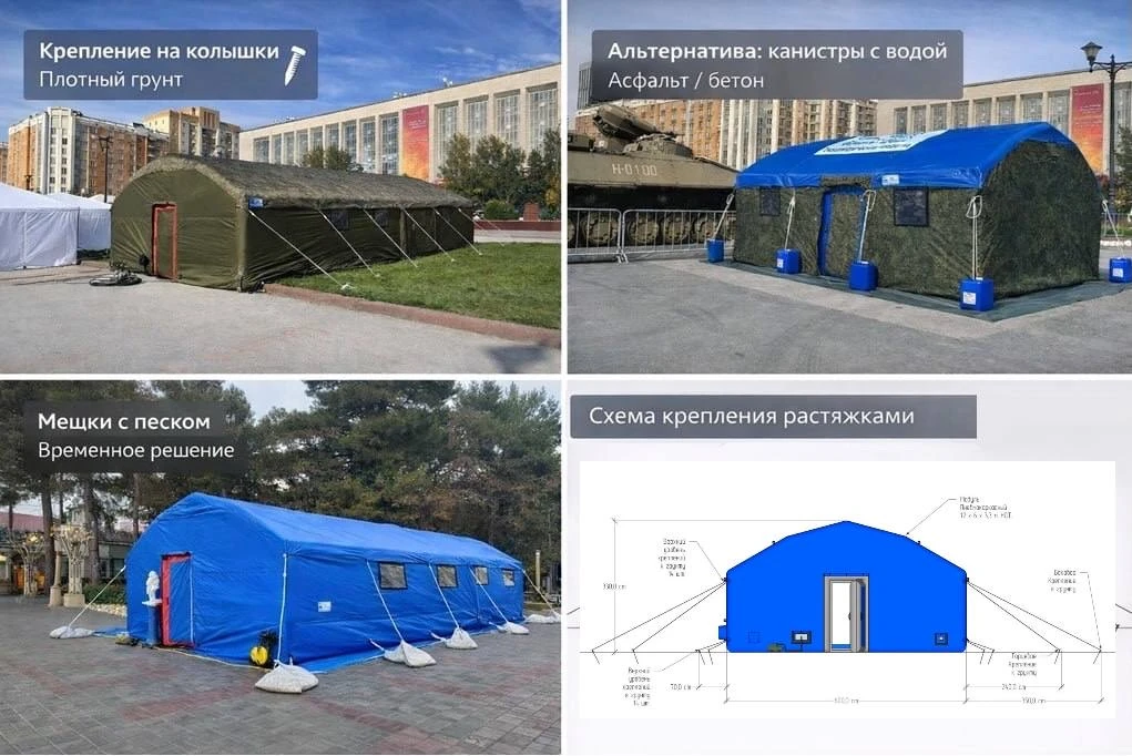 Правильная фиксация пневмокаркасного модуля = безопасность и срок службы📌

🏕Растяжки — это не форм