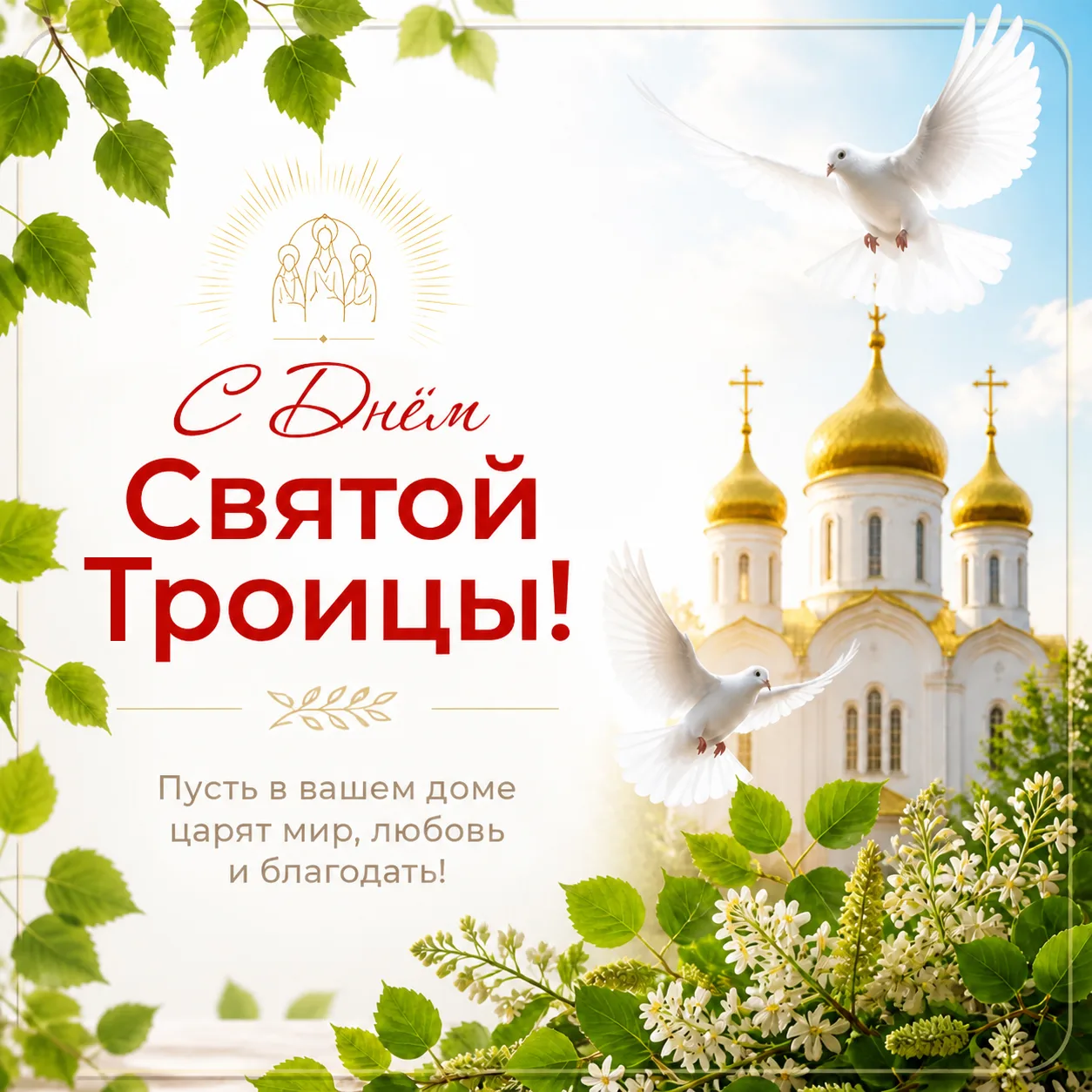 🌿С Днем Святой Троицы!

Пусть вера оберегает от всех тревог. Мира, добра и семейного счастья!🍃