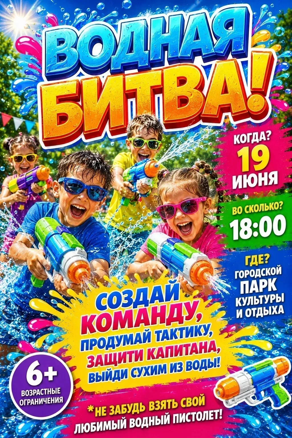 🌊 Отдел молодежной политики приглашает всех на захватывающую водную вечеринку

Вас ждут эпичные вод