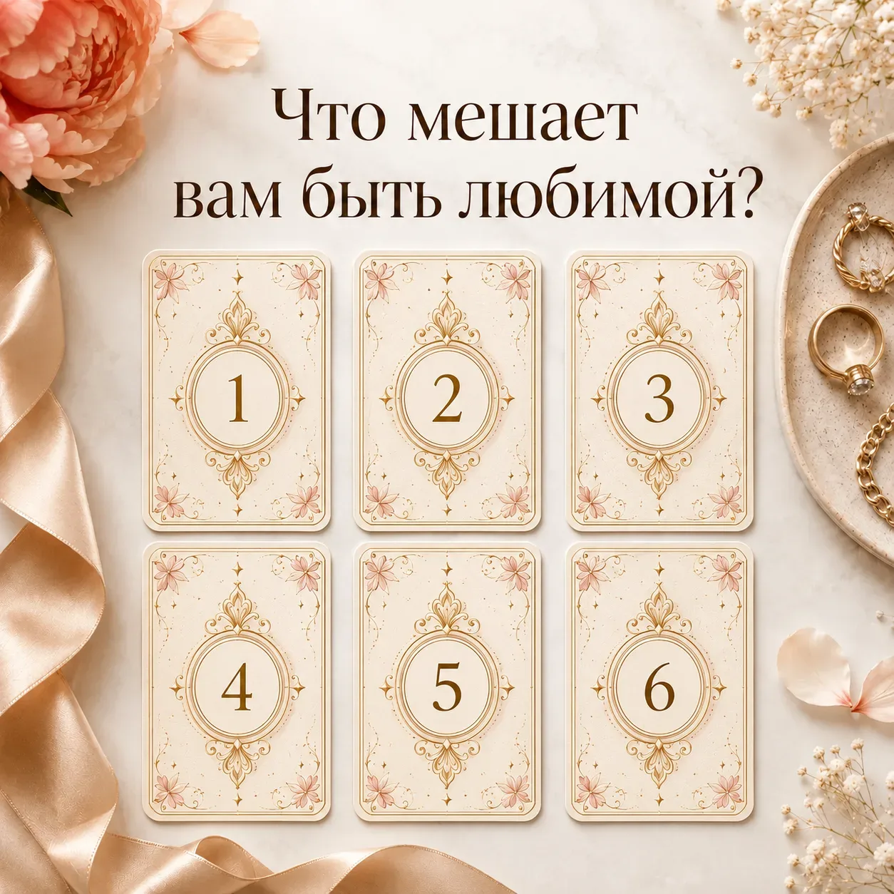 ЧТО МЕШАЕТ ВАМ БЫТЬ ЛЮБИМОЙ?
Этот расклад подходит и тем, кто сейчас в отношениях, и тем, кто пока б