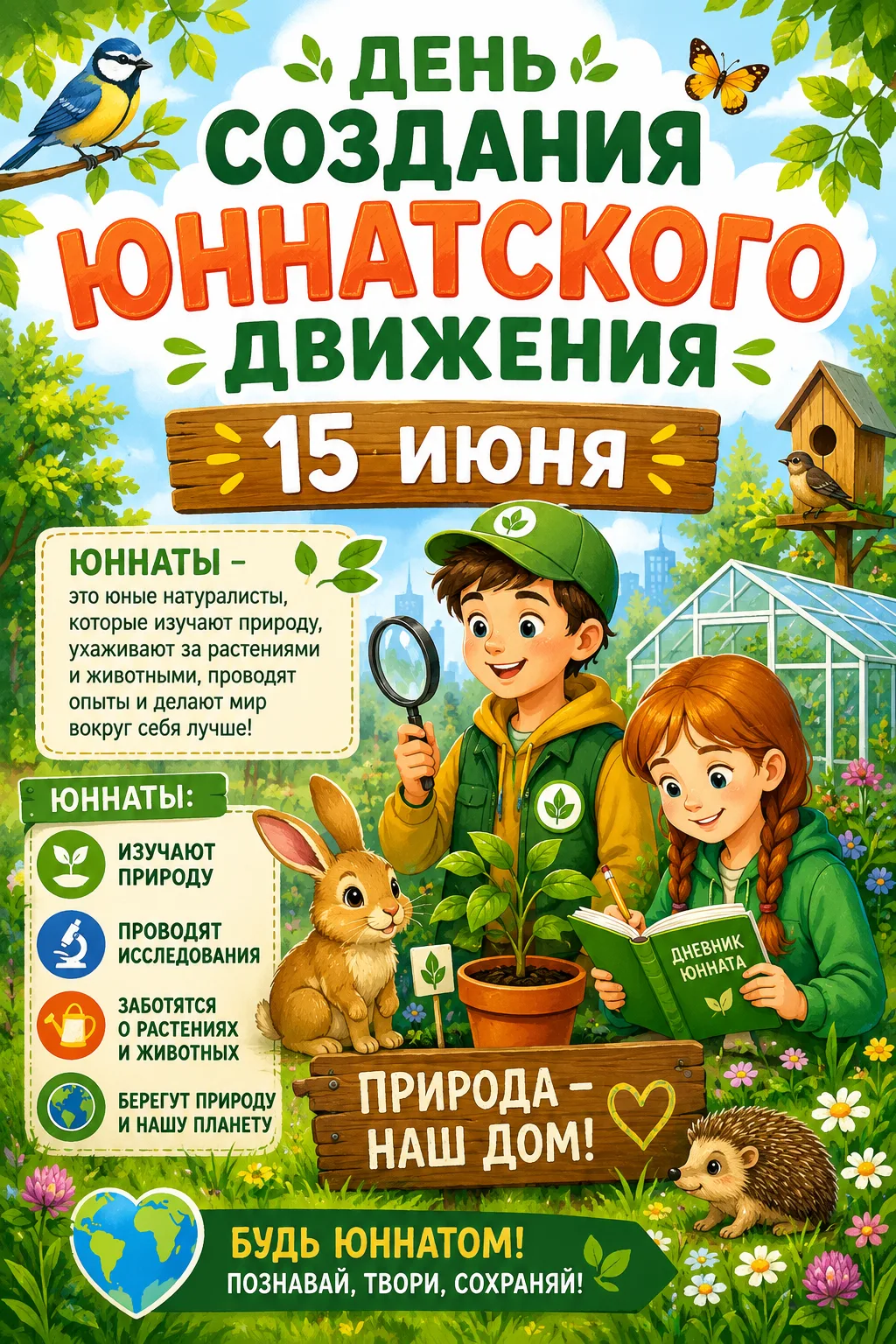 15 июня - День создания юннатского движения❤️