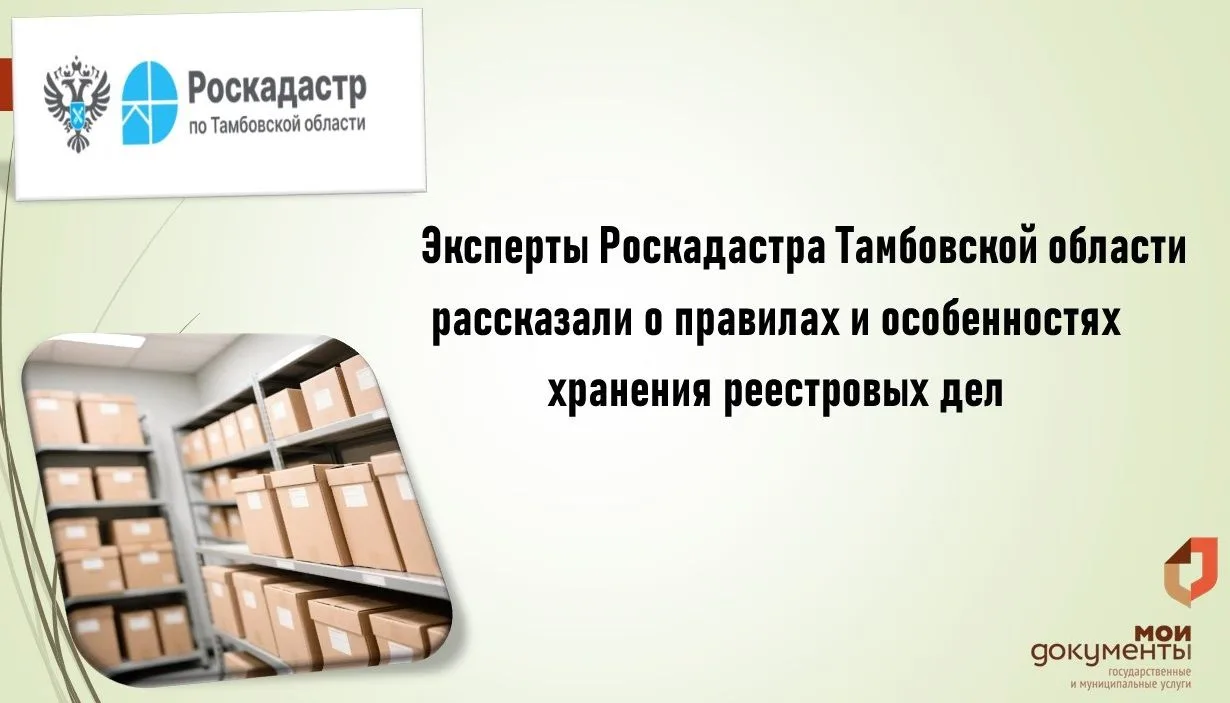 🏢 Эксперты Роскадастра Тамбовской области рассказали о правилах хранения реестровых дел

📆 С 2023 