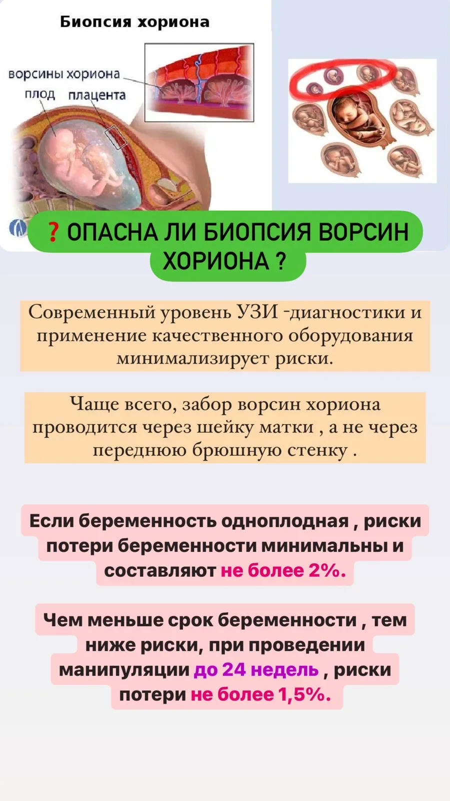 🔴Биопсия ворсин хориона