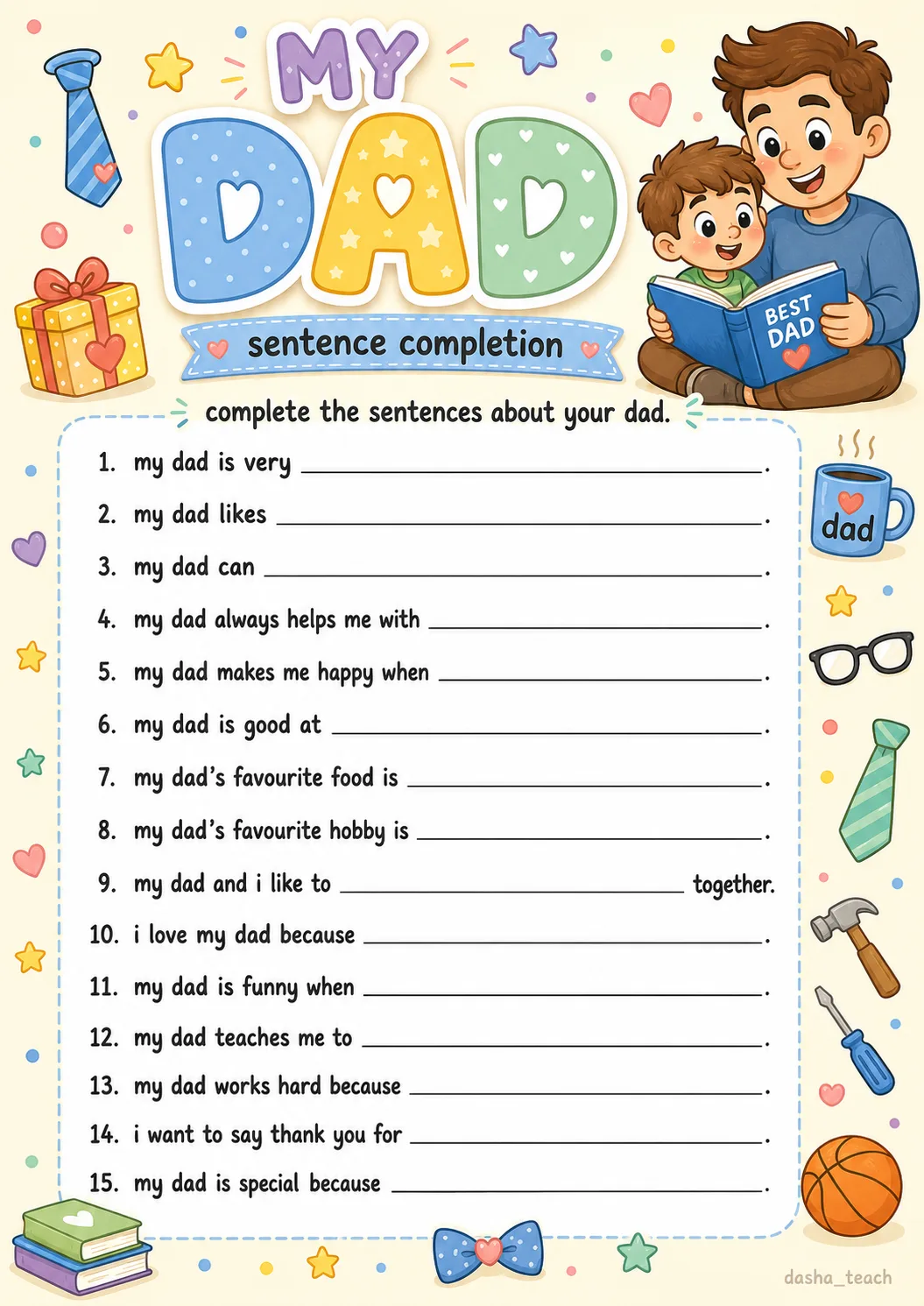 💛 my favourite people — sentence completion worksheets

серия тёплых рабочих листов на английском я