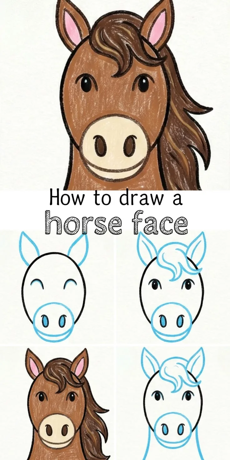 #рисование
Рисуем лошадь 🐎  поэтапно.

Художка.Рисуем и мастерим