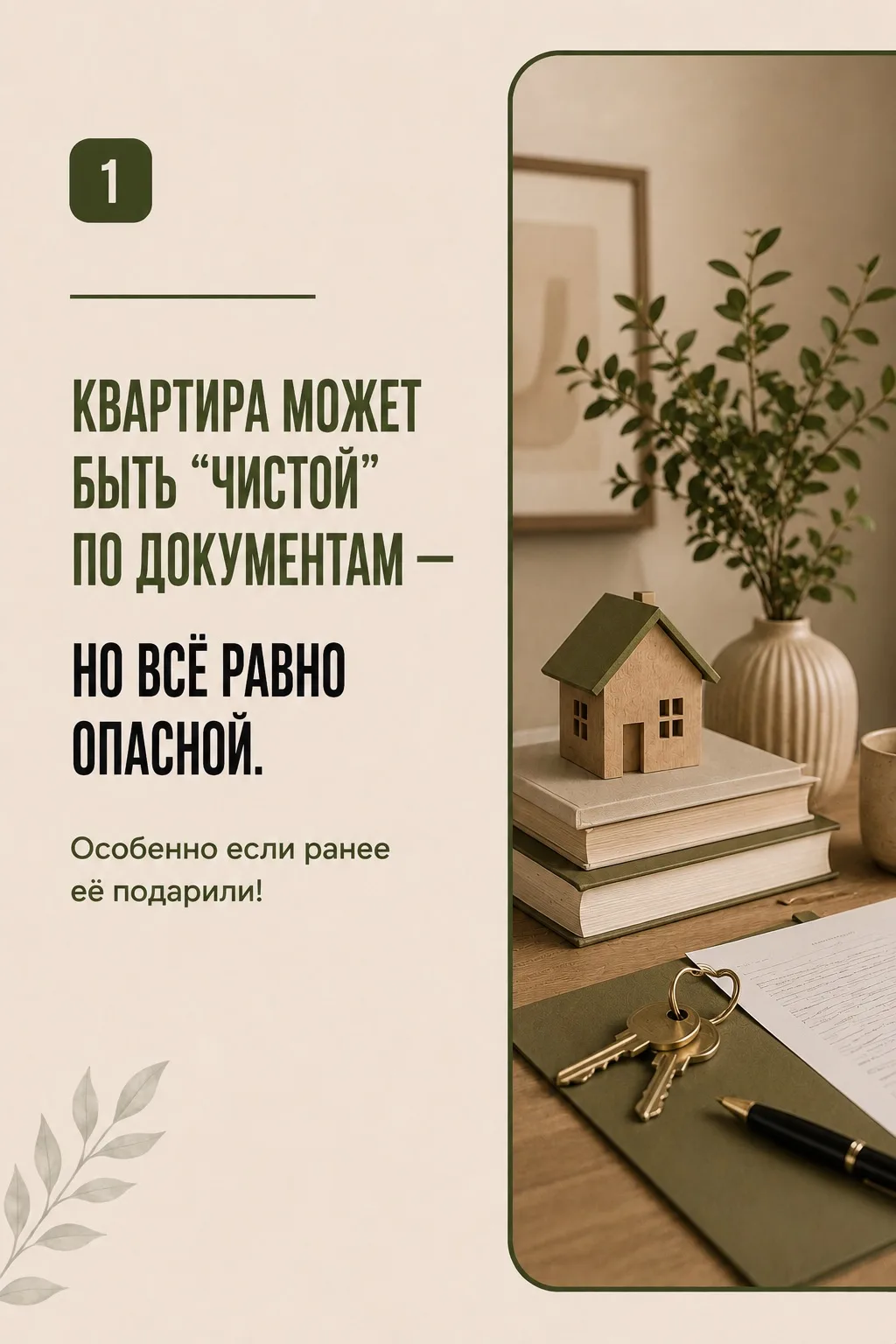 Квартира после дарения = красный флаг? 🚩 
Не всегда. 

Но риск потерять деньги и жильё — реальный. 