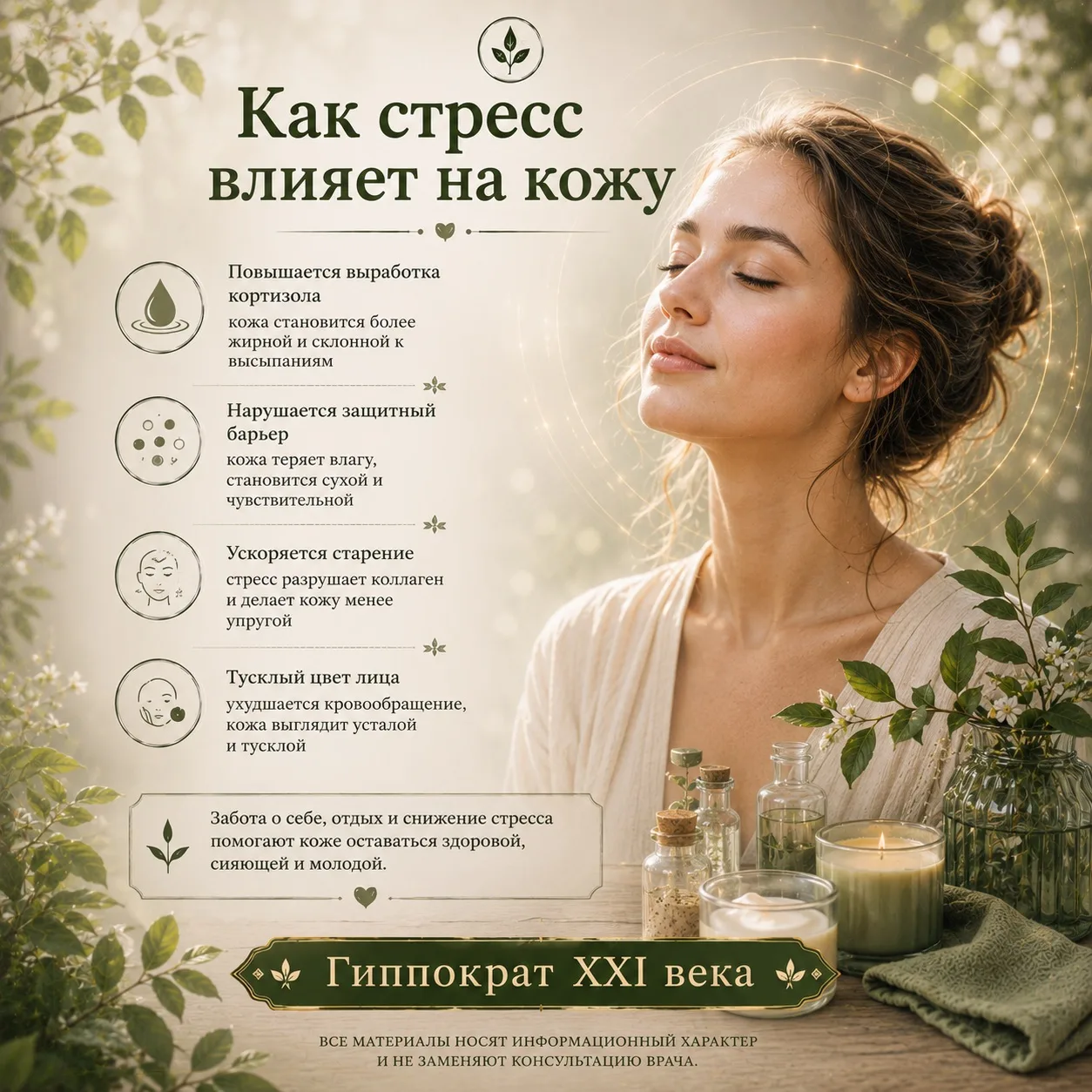 🌿 Как стресс влияет на кожу

Кожа часто одной из первых реагирует на эмоциональное напряжение. Поэт