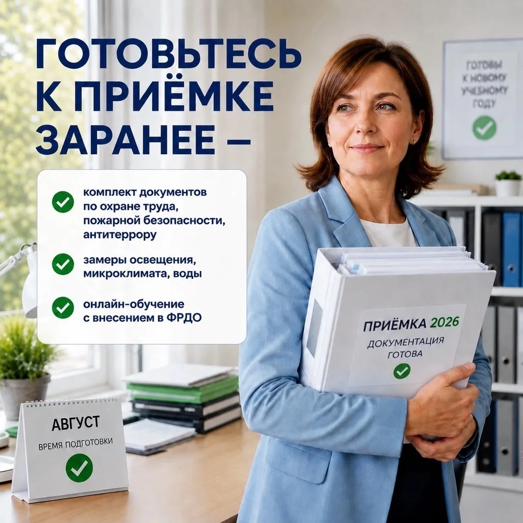 🚨 АВГУСТ — ФИНИШНАЯ ПРЯМАЯ ПРИЁМКИ В ОБРАЗОВАТЕЛЬНОМ УЧРЕЖДЕНИИ!

Директора школ, заведующие детски