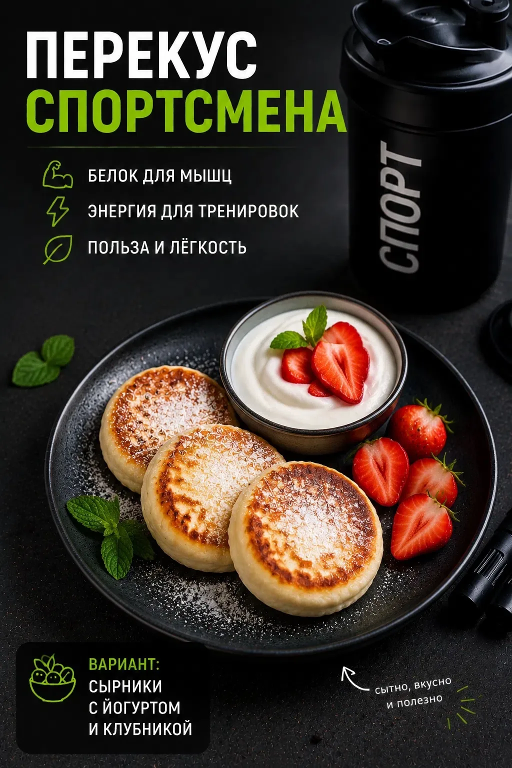 🍓 Полезный и вкусный перекус для спортсменов 🏃‍♀💪

Спортсменам важно не только регулярно трениров