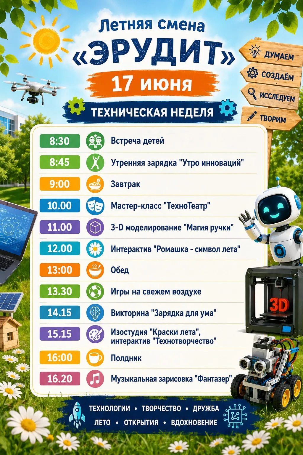 😍Какой же насыщенный сегодня был день в «Эрудите»! От творческих мастерских до весёлых эстафет — ка