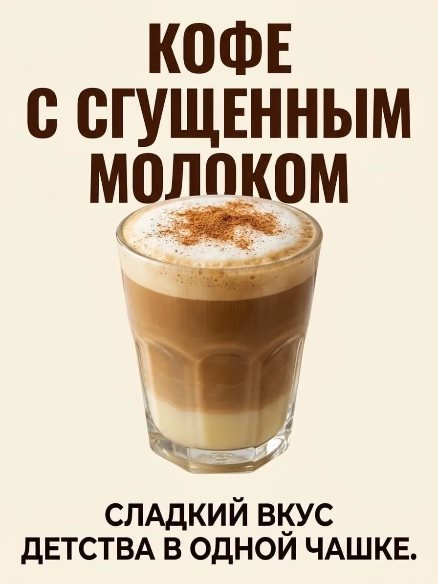 Кофе со сгущённым молоком — тот самый вкус детства, который легко приготовить дома 😋 

Всего нескол